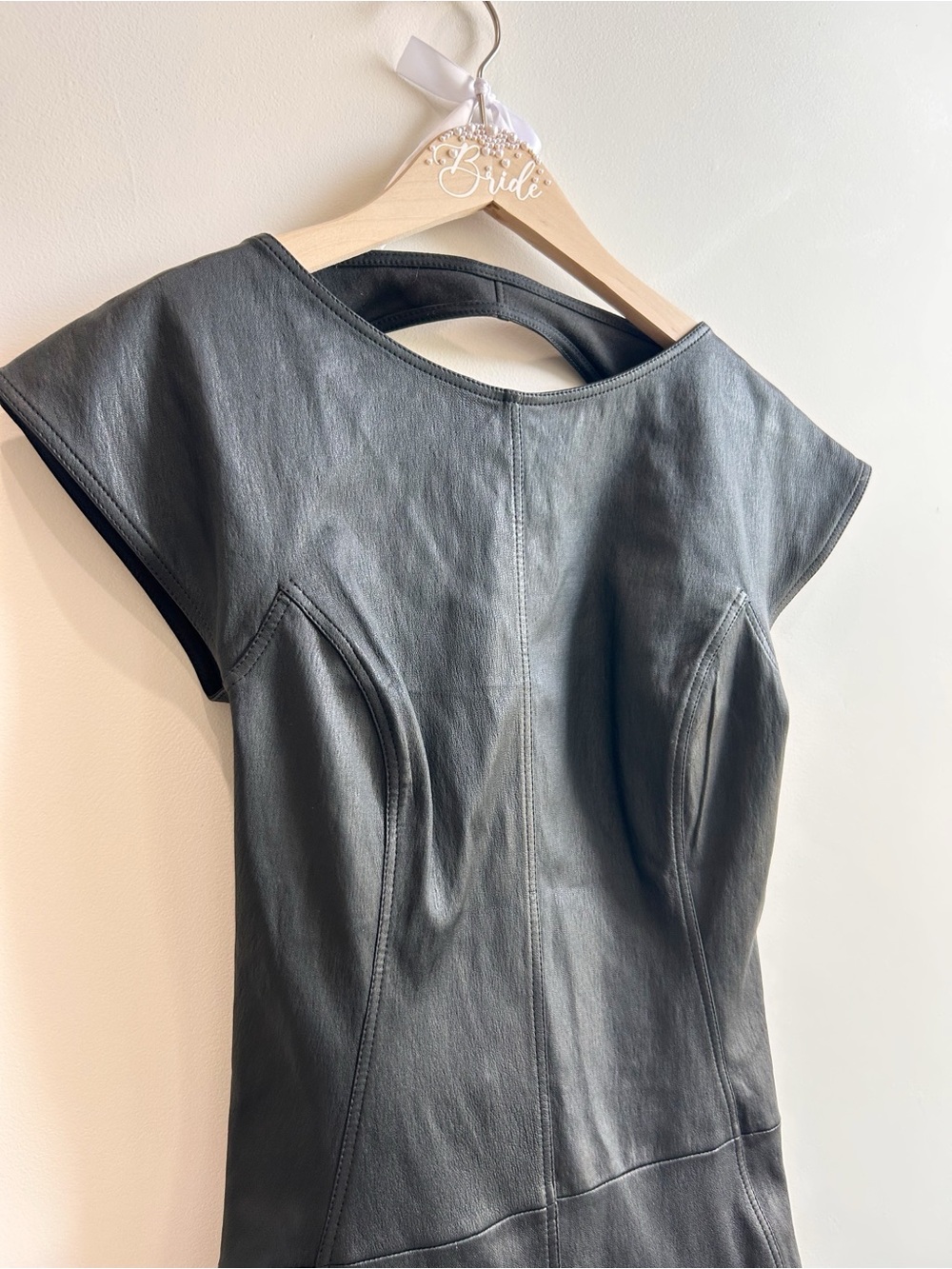 Rick Owens Black Leather Open Back Dress 8 - Picture 4 of 9